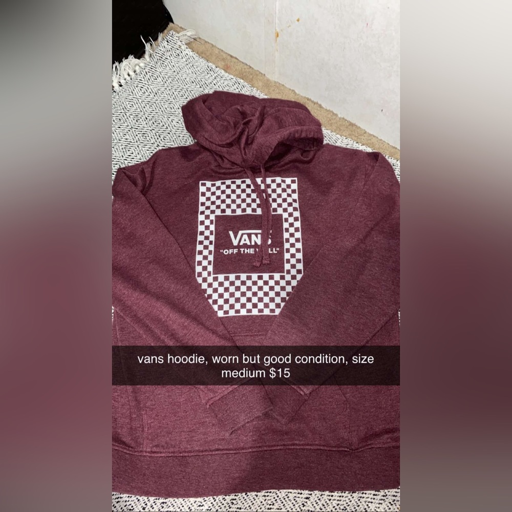 burgundy vans hoodie